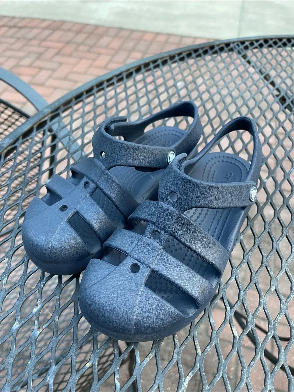 Crocs Kids' Classic Fisherman Sandal Navy Blue Size 13 Style Number 210625
